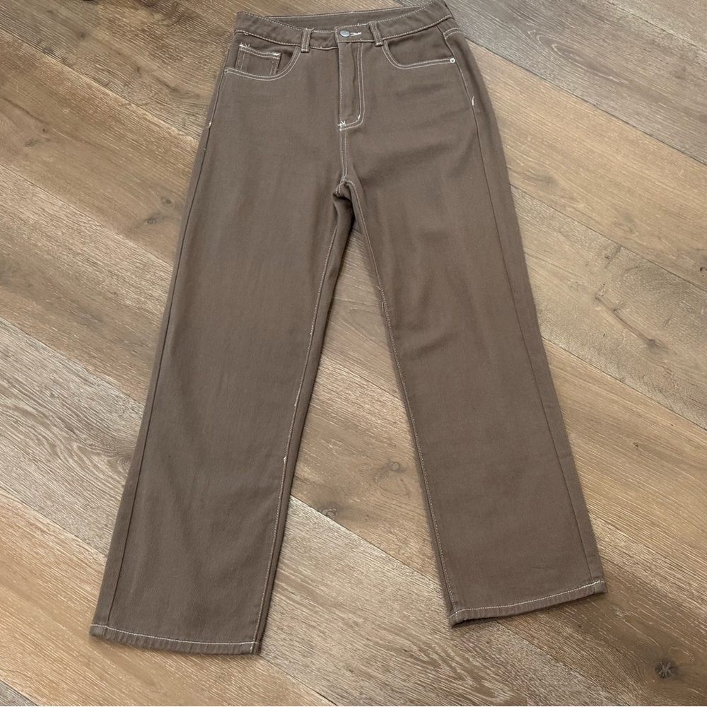 SHEIN Women's Brown Straight Jeans